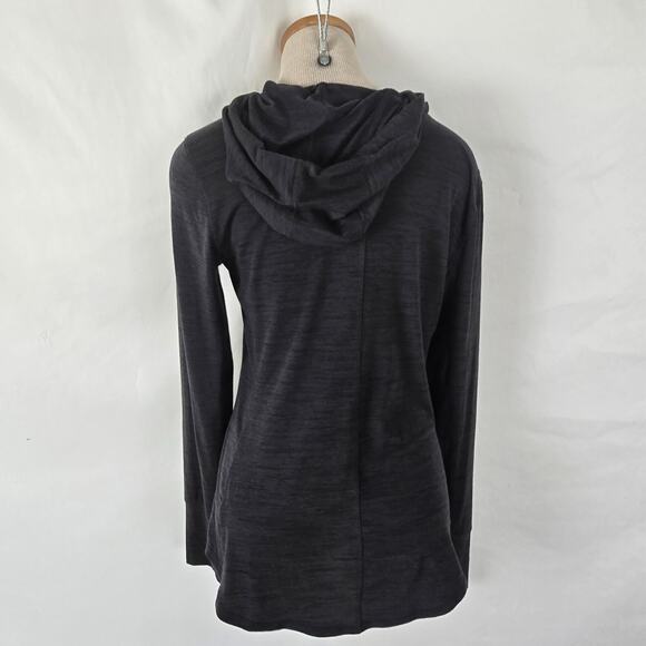 Prana Hoody Women's XS Charcoal Henley Neckline Kangaroo Pouch Long Sleeve - Picture 4 of 14